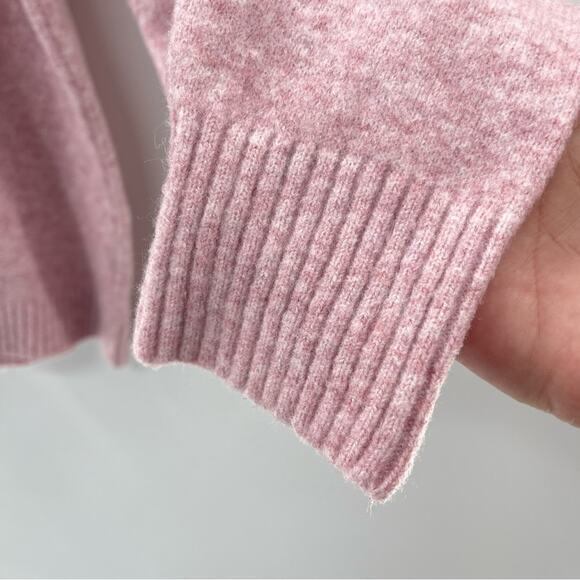 Loft “CAT MAMA” Wool Blend Soft Cozy Pink Crewneck Sweater Size Medium - Picture 8 of 11